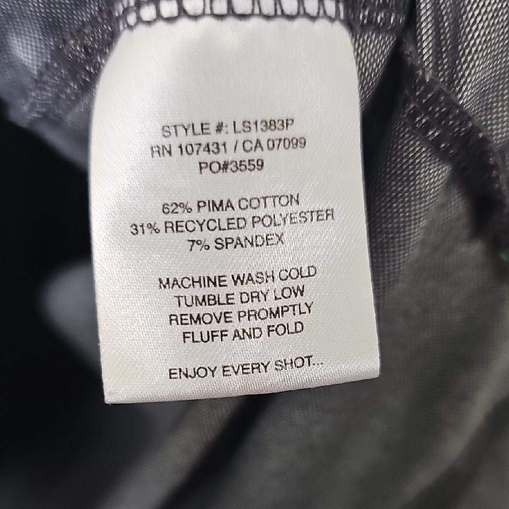 Linksoul Astoria Printed Short Sleeve Charcoal Gray Polo Golf Shirt Large - Picture 6 of 7
